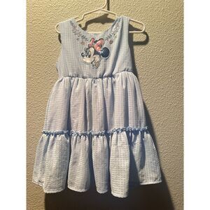 NWOT Disney Junior Minnie Mouse Blue Pleated Layered Waterfall Dress Size 4T